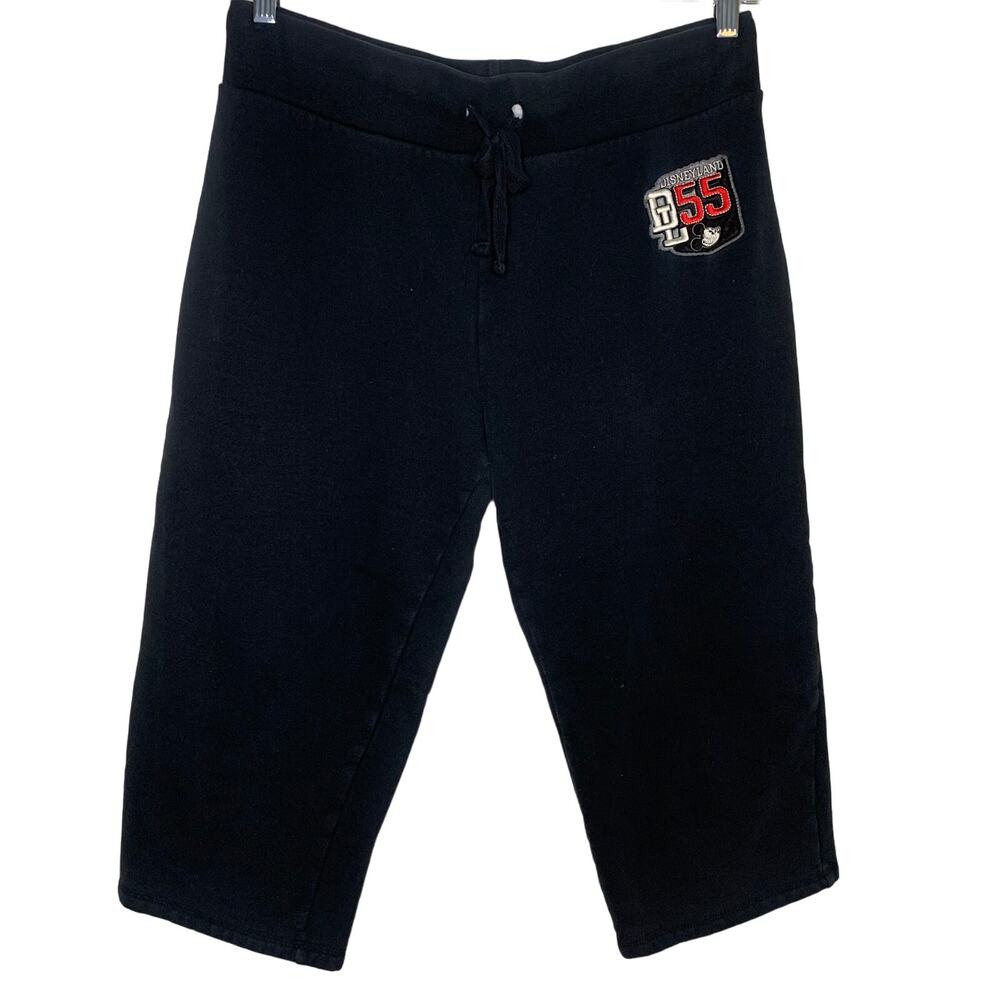 Disney Parks Disneyland 55 Black Crop Sweatpants Women's Size Large